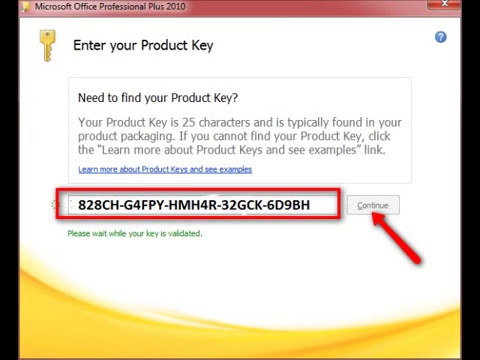 Generate a new key for office 2010 activation product key